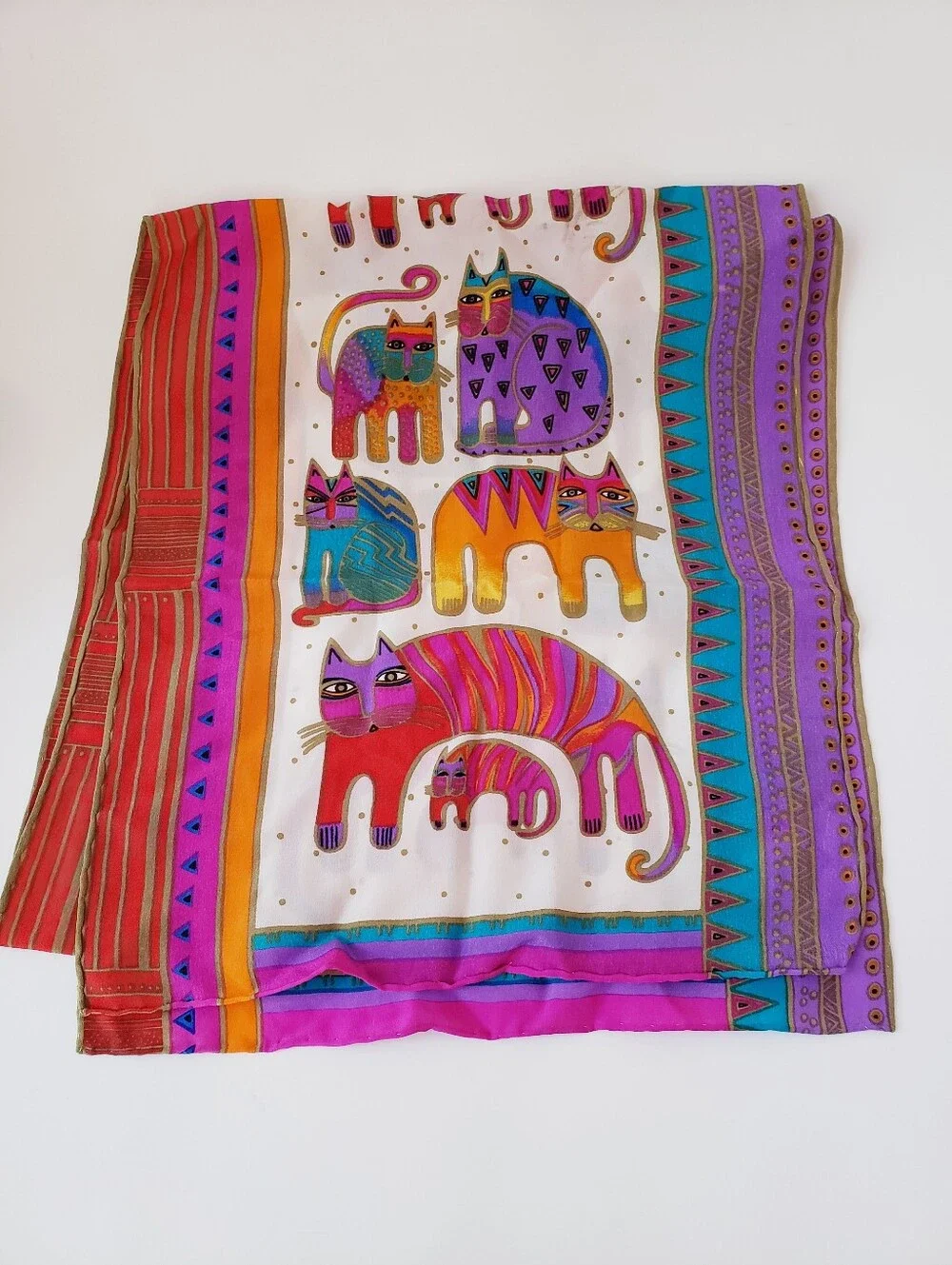 Vintage Laurel Burch Silk Scarf